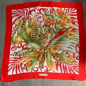 Ferragamo silk print scarf.